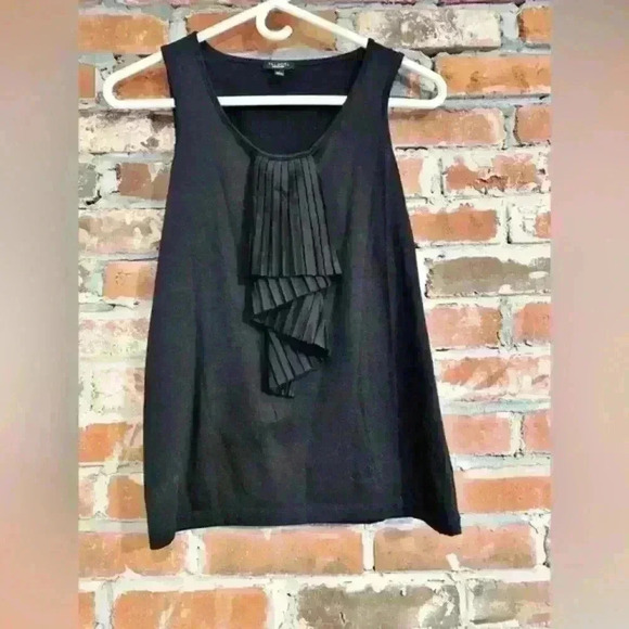 Talbots Ruffled Detailed Black Tank‎ Size Small - Picture 3 of 5